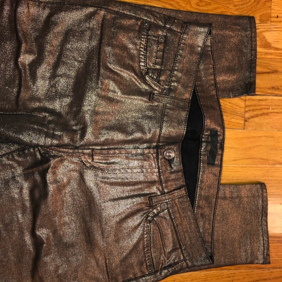 7 For all Mankind Metallic Bronze Jeans - Picture 3 of 4
